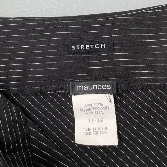 Vintage Y2K Asymmetrical Size 11 12 Black White Pinstripe Skirt Witchy Gothic - Picture 6 of 10